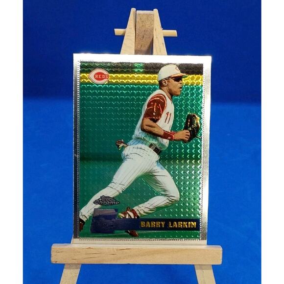 1996 1st First Topps CHROME #116 Barry Larkin MVP Chicago Cubs Iconic Set - Picture 5 of 11